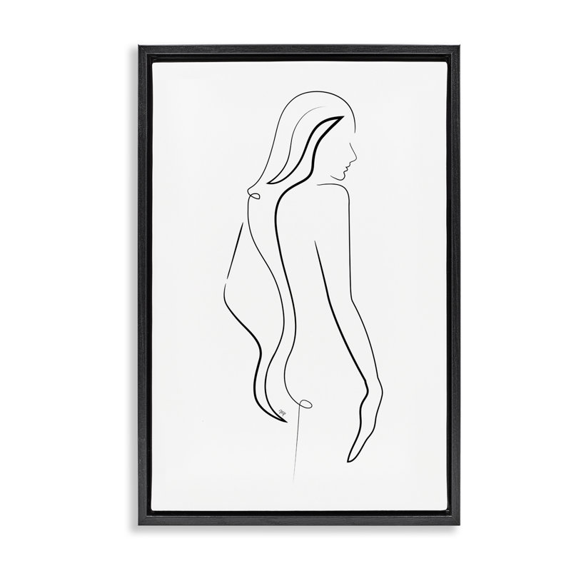 Cadre flottant minimaliste à motif de silhouette féminine, design par Martina Pavlova, H 25 po x l 17 po