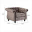 Fauteuil club Chesterfield matte en velours noir mat, siège d'appoint traditionnel pour le salon-1848345828