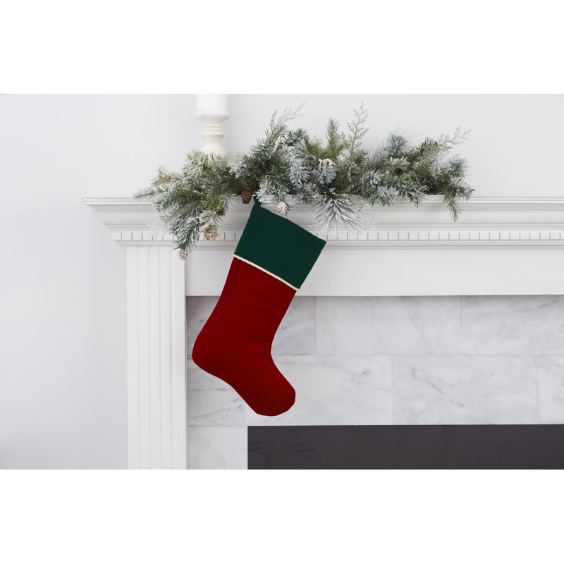 Bas de Noël bourgogne Classic Elegance, Rouge / vert