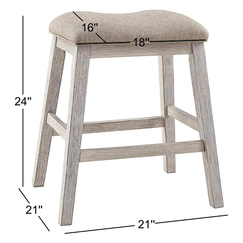Somerville Upholstered Counter Stool with Solid Wood Frame