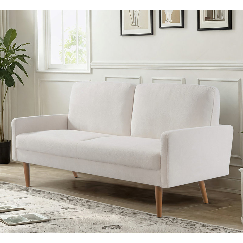 Charmant canapé d'inspiration rétro avec revêtement moelleux pour un style de vie élégant