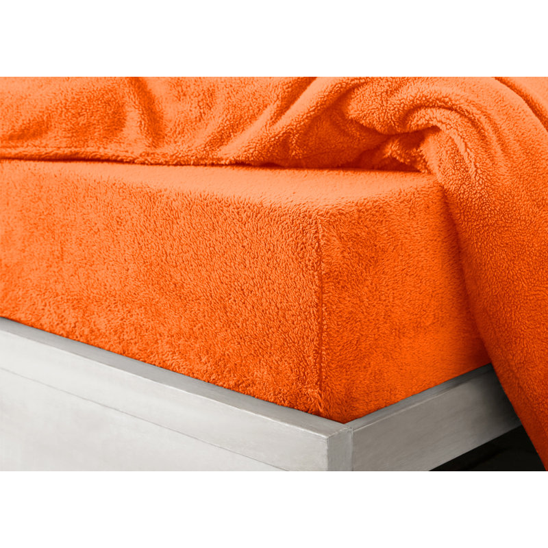 Gorgonio Velosso Teddy Soft Cosy Thermal Fleece Fitted Sheet, 137 x 190cm, Rust