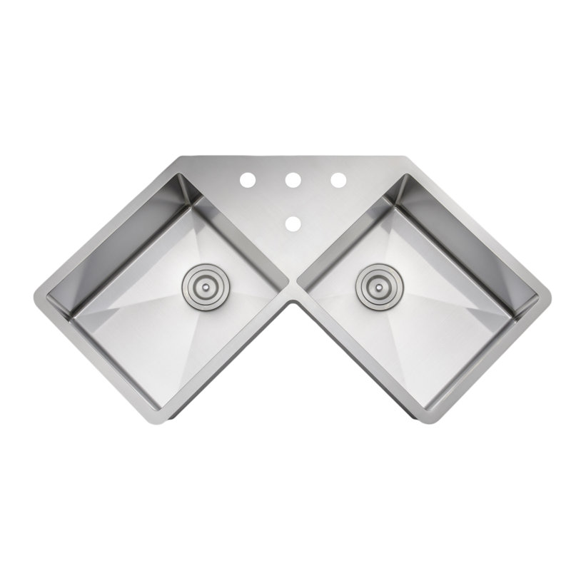 32.44'' L Undermount Double Bowl Stainless Steel Kitchen Sink