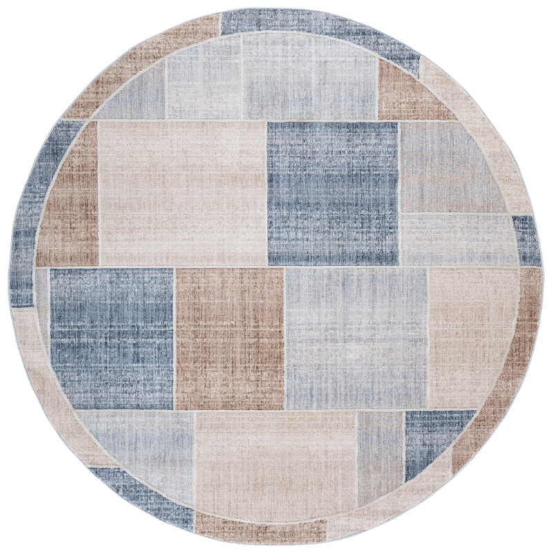 Scarlett 402 Performance Geometric Shapes Rug, Round 6'7"