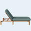 Chaise longue d'extérieur inclinable réglable pour patio, cadre en bois d'acacia, 3 positions, dossier, bord de piscine, vert jardin