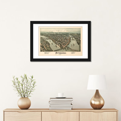 «Pittsburgh, Bird» par Vintage Apple Collection, reproduction d'art graphique sur toile