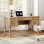 Bureau de direction de 56 po à 5 tiroirs Scarlett Farmhouse, bureaux à domicile avec station de charge, bureau d'ordinateur en bois avec compartiment de rangement arrière, bureau pour le travail et les études