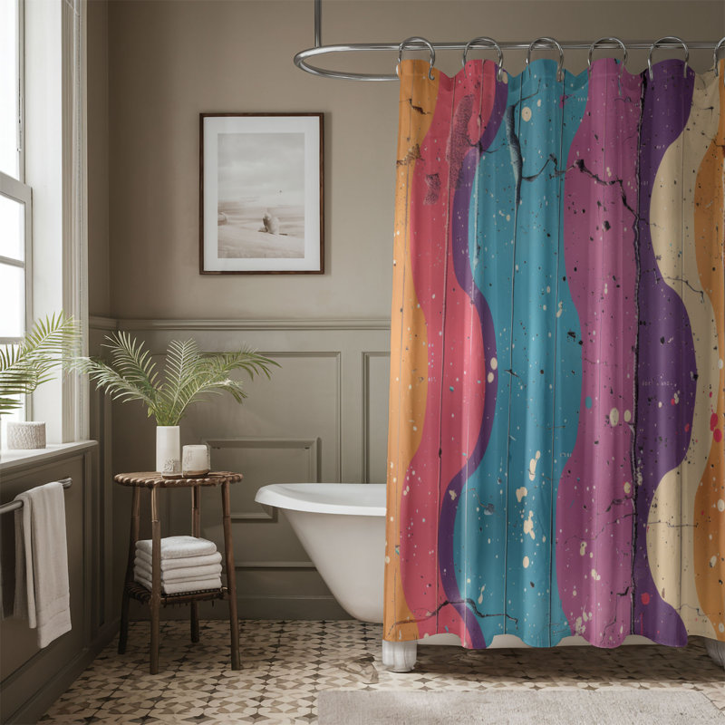 Affiche rétro - Rideau de douche Premium, H 74 po x l 71 po