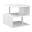 Table de bout moderne de 20 po, table d'appoint décorative, table basse en forme de S avec tablette de rangement et poteaux en acier, blanc