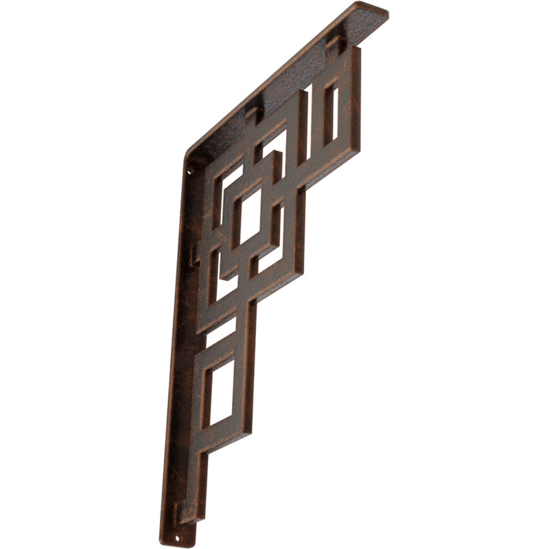 Support en fer forgé Eris (entretoise centrale simple) l 1 1/2 po x P 12 po x H 15 po, cuivre antique, Cuivre antique