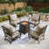 Asfand 4 - Person Outdoor Seating Group with Rocking Lounge Chairs&  Firepit Table