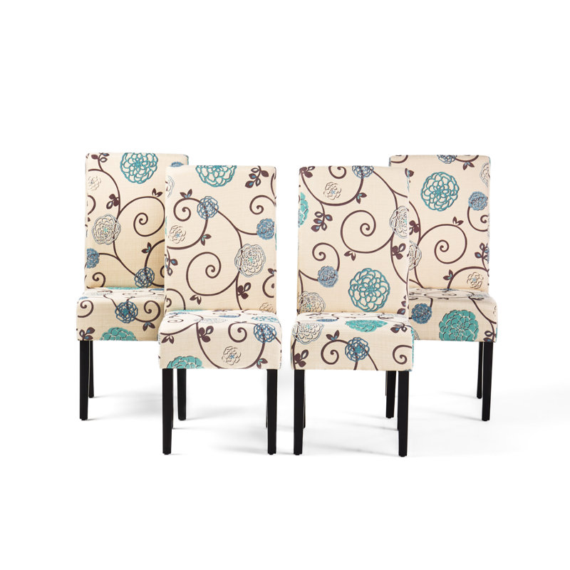 Upholstered Side Chairs, Light Beige, 4