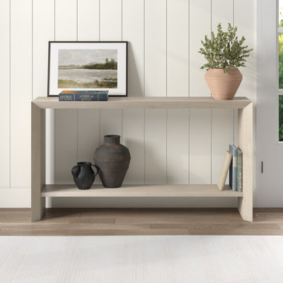 Osman Rectangular Console Table in Antiqued Grey Oak