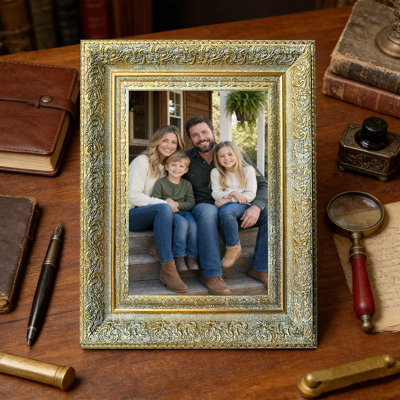 Cadre photo antique de style héritage 1PC 11 po x 14 po avec profil décoratif