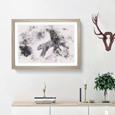 Leopard Climbing from a Tree - Picture Frame Painting Print