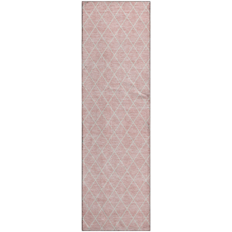 Premium Machine Washable Prisco Pink Rug, Runner 2'3" x 7'6"