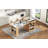 59.5"Kitchen Island With Extendable Dining Table, Kitchen Storage Table With Double-Sided Storage, Kitchen Island With 2 Drawers, Power Outlet, Side Open Shelves, For Kitchen, Dining Room, Natural-1812340278-1812340276