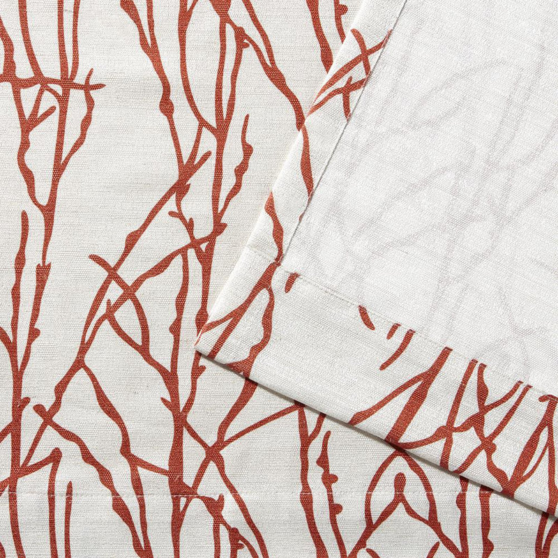 Bellicent Floral Semi-Sheer Grommet Curtain Panels, 54" W x 96" L, Mecca Orange
