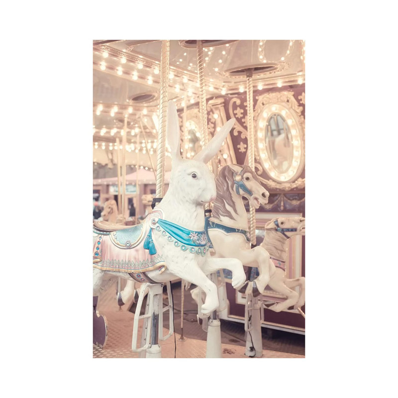 Rabbit Carousel - Wrapped Canvas Print, 66.04 cm H x 45.72 cm W x 1.91 cm D