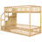 Twin over Twin Bunk Bed with Storage Ladder, Low Profile Solid Wood for Kids, Boys & Girls, Natural-1902232485
