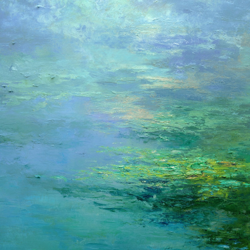 «Blue Horizon Reflections», art mural sur toile tendue, H 20 po x l 20 po x P 1,5 po
