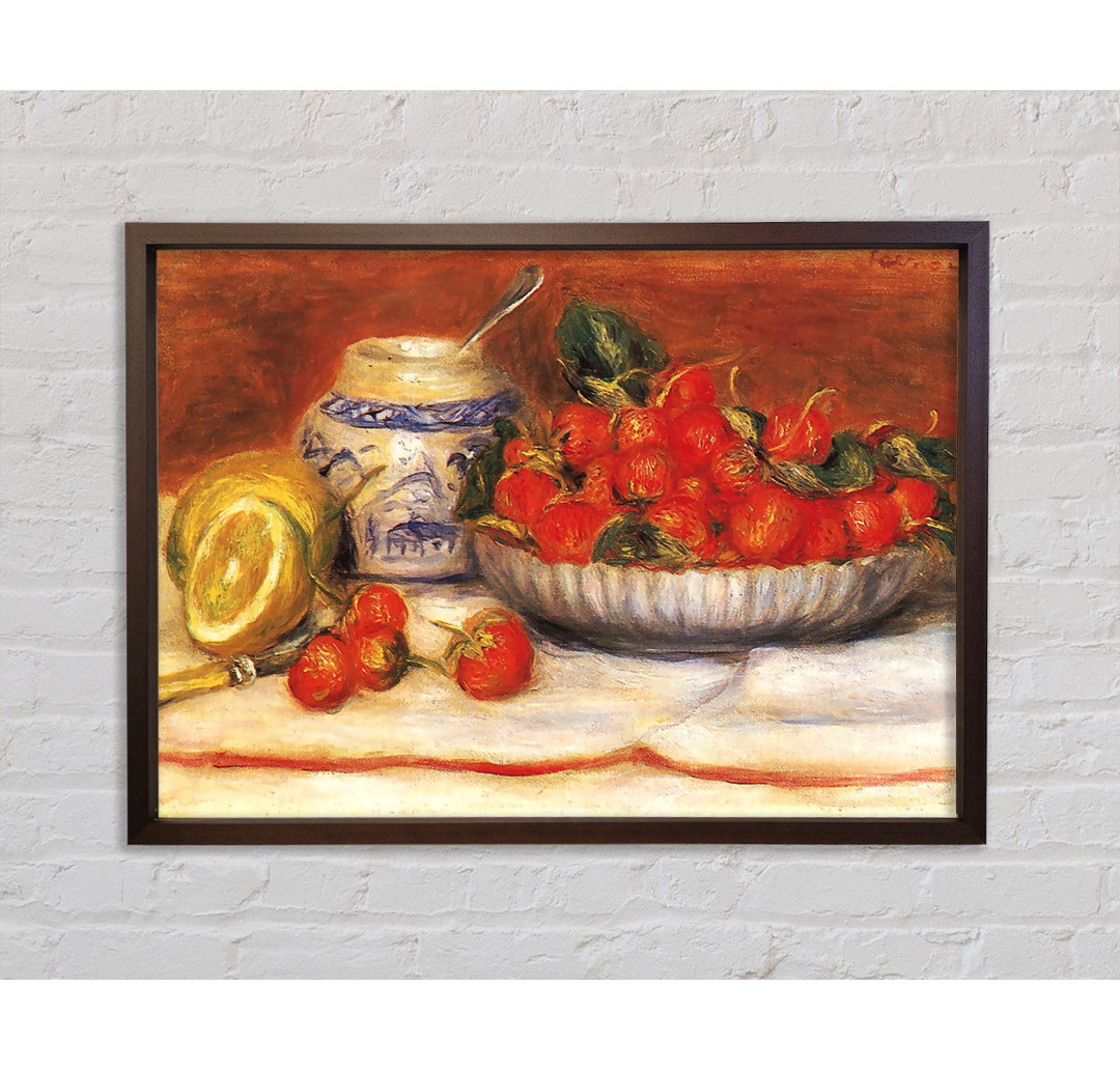 Schale mit Erdbeeren von Pierre-Auguste Renoir - Einzelbildrahmen Kunstdrucke auf Leinwand