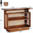 47.24 Inches Farmhouse Caramel Brown Rattan Home Bar Unit, 4-Tier Liquor Cabinet With Stemware Racks For Living Room