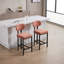 Ensemble de 2 tabourets de bar, tabourets de bar modernes de hauteur comptoir en tissu, chaises d'îlot de cuisine avec pieds en métal-1096556532