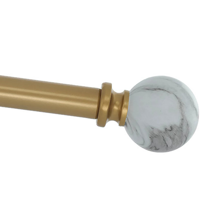 Kameria Adjustable Single Curtain Rod, 28" - 48", Royal Gold