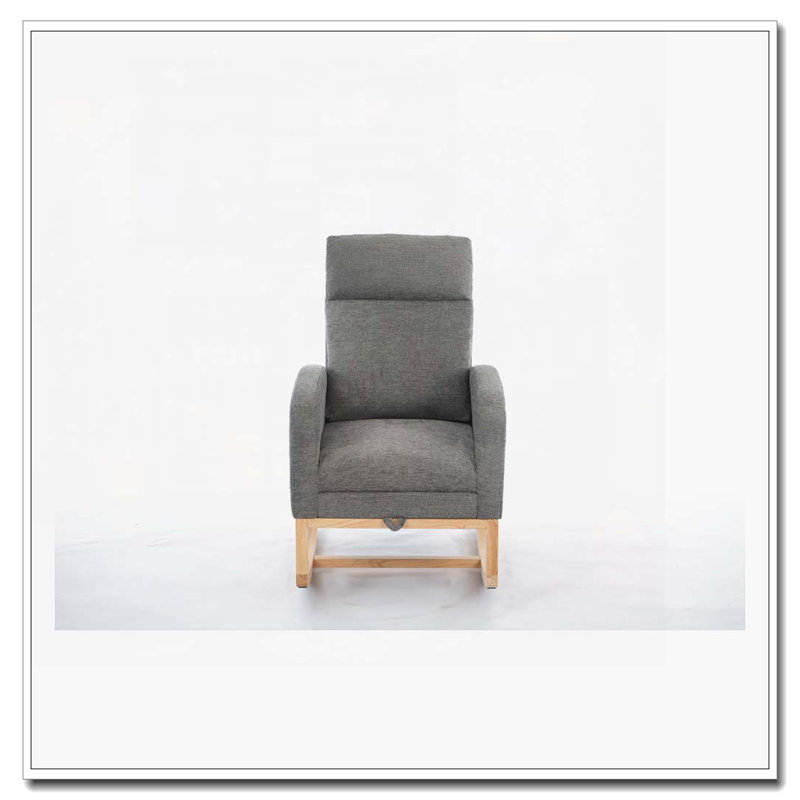 Chaise berçante avec pieds en bois massif, Gris foncé