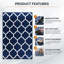 Aspire Homeware Navy Geometric Area Rug Modern Trellis Indoor Carpet-983094535