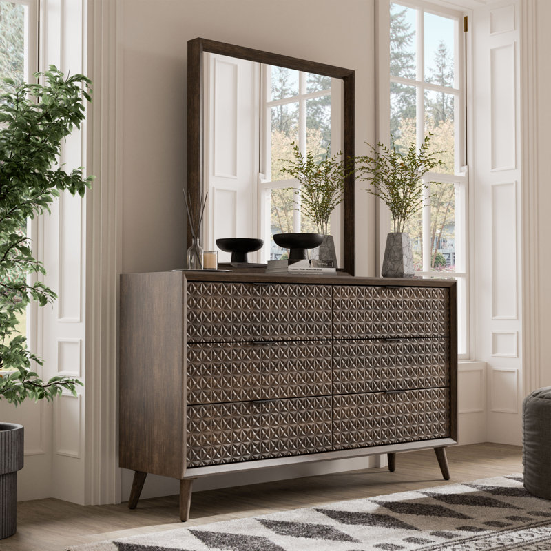 Ensemble commode et miroir 2 pièces Lujuan