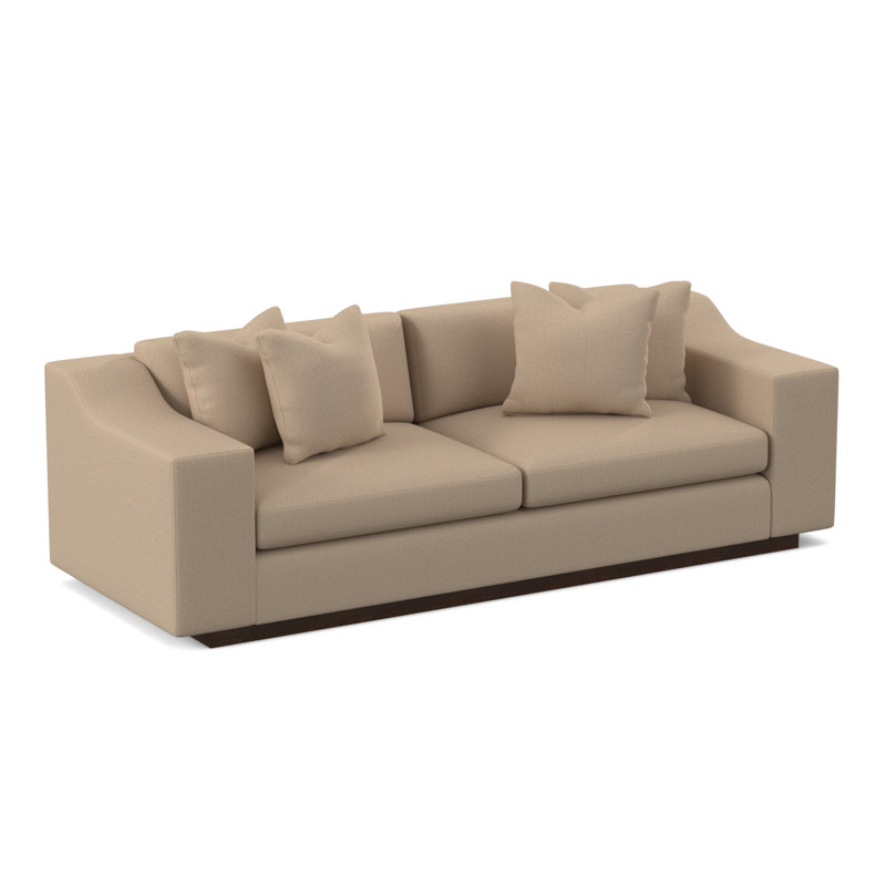 Barrett Sofa, American Walnut, Filigree Ivory 100% Polyester