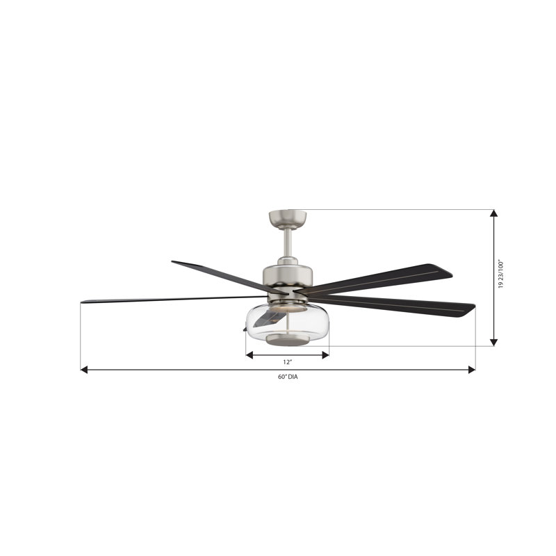 Ventilateur de plafond intelligent DEL 60 "5CCT Ligero, Nickel, Charbon