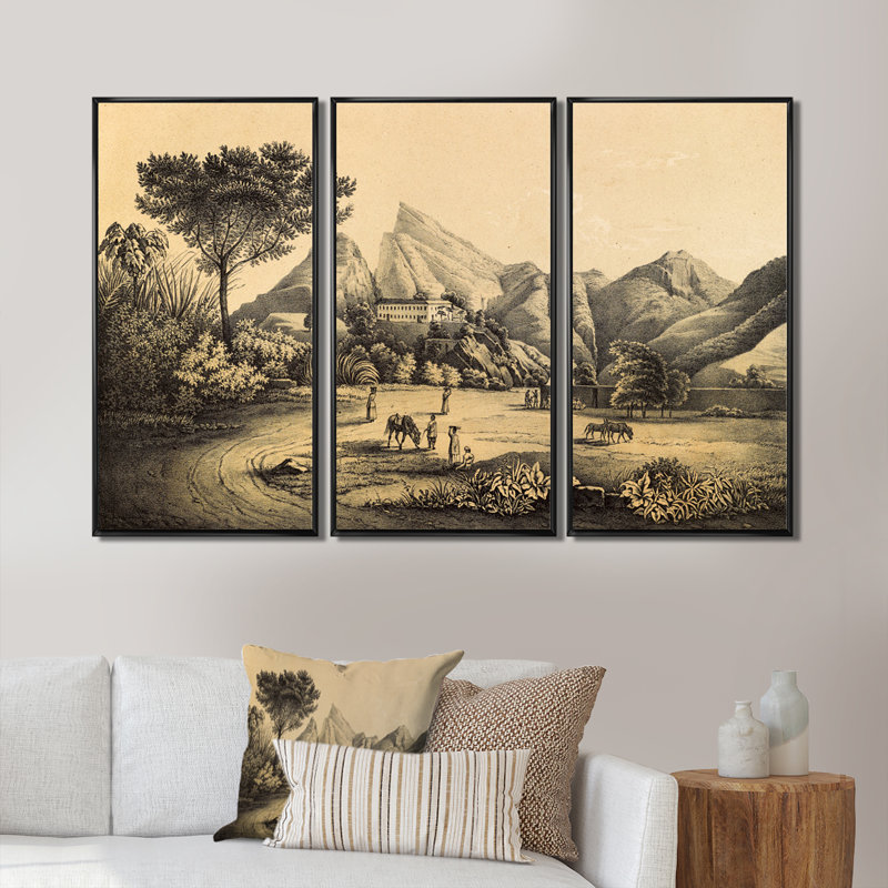 Nature of South America Old Image IX - ensemble d'art mural sur toile encadré traditionnel de 3, H 28 po x l 36 po x P 1 po