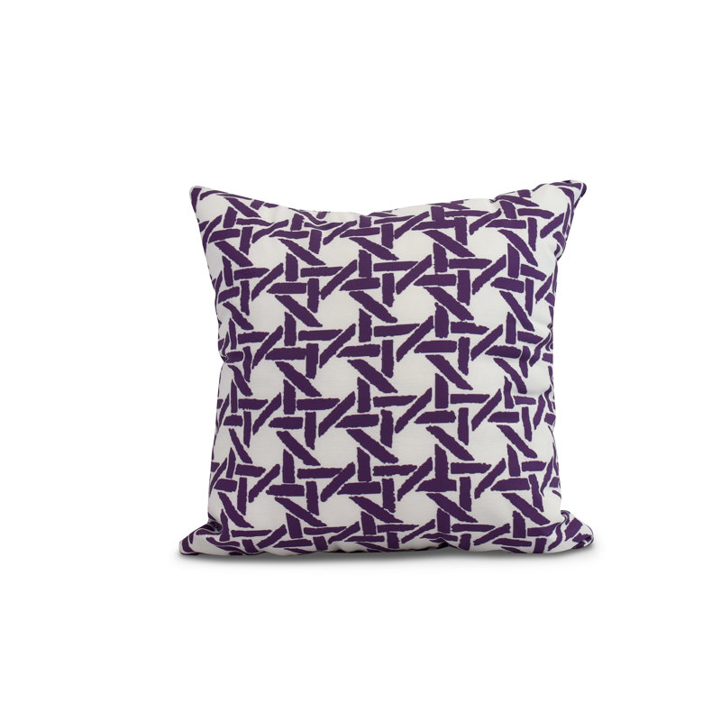 Housse de coussin d'extérieur à imprimé géométrique Palm Beach, 16 po x 1 po, Mauve