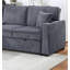 Ensemble de canapé convertible modulaire convertible en velours côtelé gris foncé-1611281935