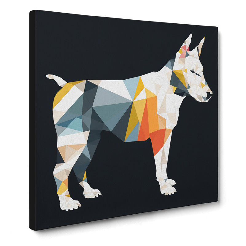English Bull Terrier Bauhaus - Wrapped Canvas, 35cm H x 35cm W x 3cm D