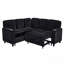 L-Shaped Sofa With Pull Out Sofa Bed, Sleeper Sofa Couch Bed With Storage Seat, 5 Seat Sectional Sofa Bed With Usb, Sectional Sofa Couch For Living Room, Apartment, Charcoal Grey-924392099