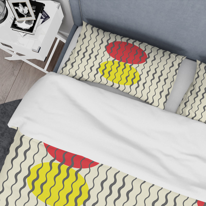 Wave Pattern - Modern Abstract Duvet Cover Set - Microfiber Polyester, Twin Duvet Cover + 1 Sham