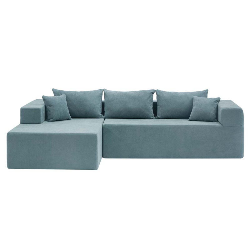 Canapé-lit modulaire Minimalist, Bleu / vert lime