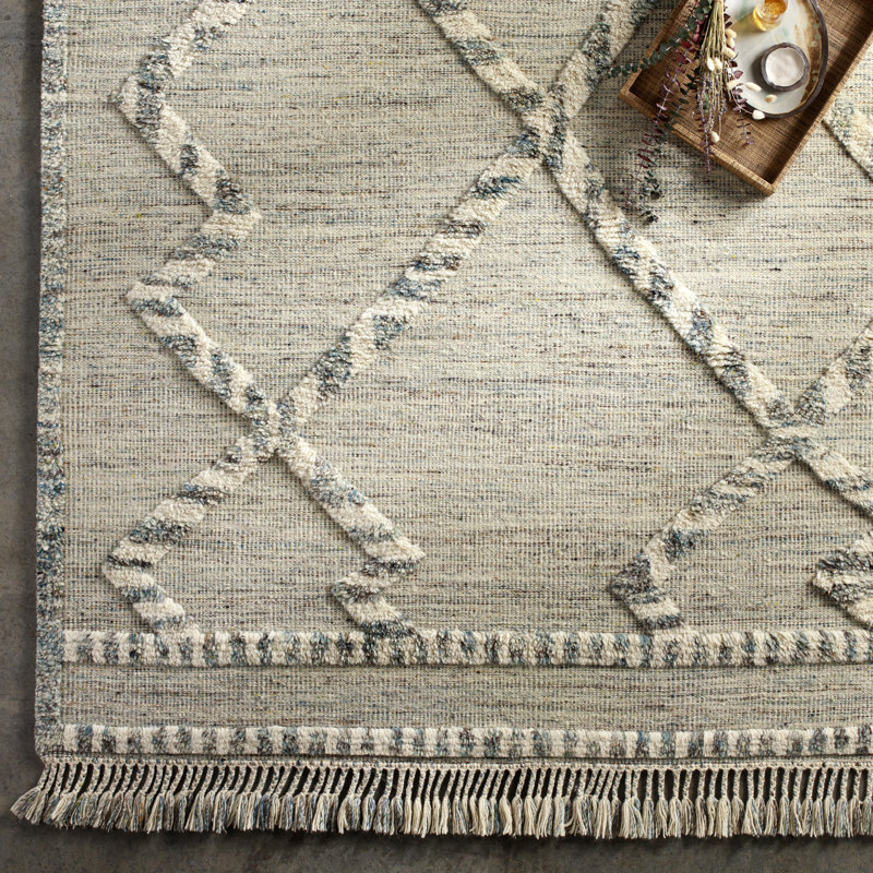 Hand Knotted Wool Moroccan Area Rug, Rectangle 8' x 10'
