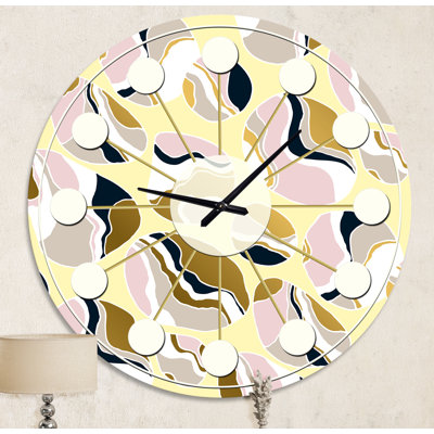 Golden River Stones - Horloge murale moderne Mid-Century