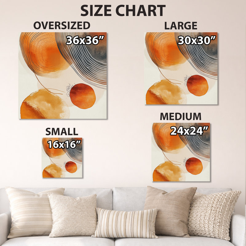 Boho Terracotta Pulse - art mural abstrait en métal, impression moderne sur métal, L 36 po x H 36 po