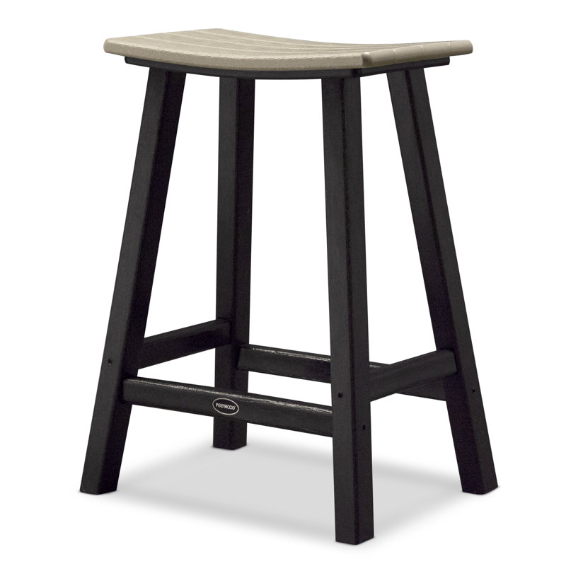 Tabouret de comptoir POLYWOOD Contempo 24 po, Noir, Sable