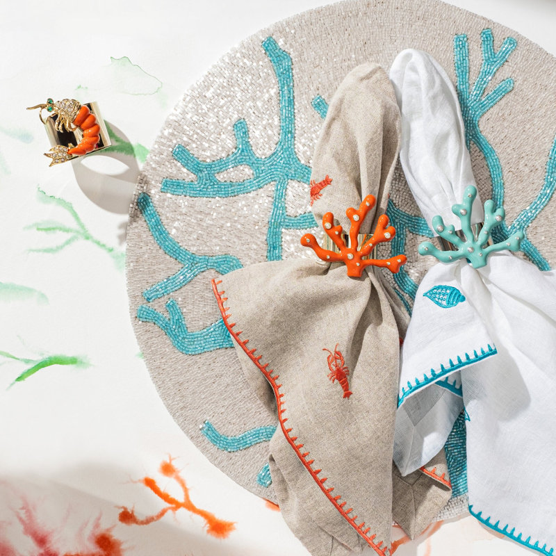 100% Cotton Round Beaded Placemat
