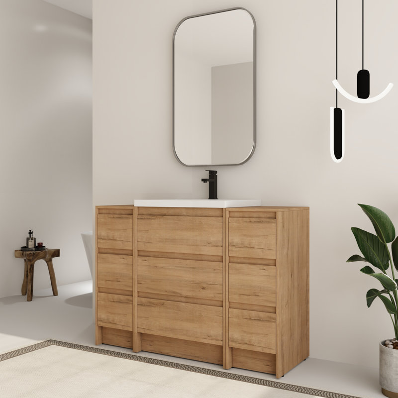 Ensemble de meuble-lavabo simple 48 po avec plateau en résine Bellmead, 48"