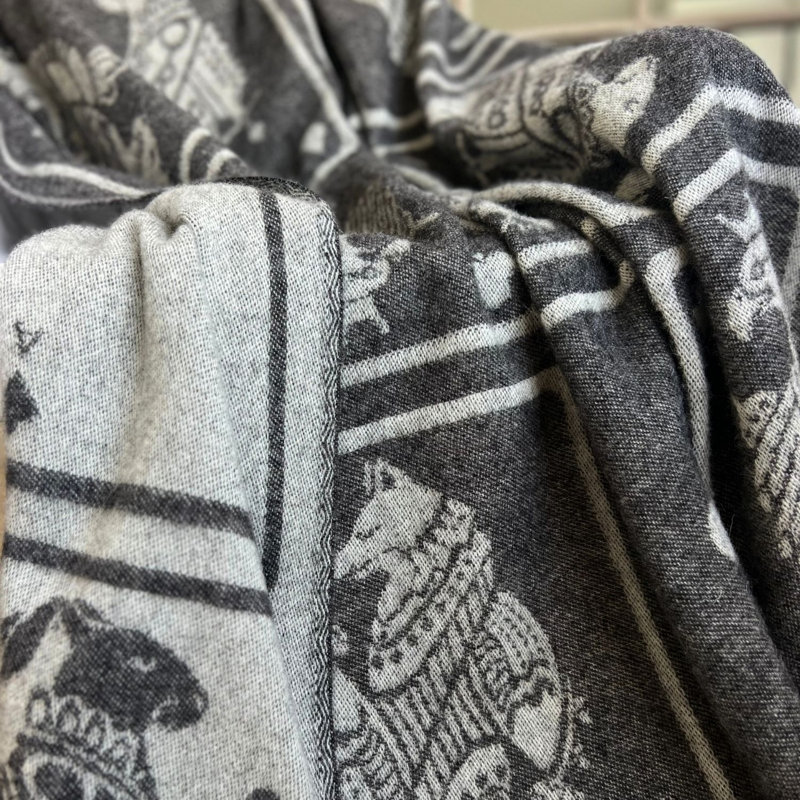 Black Playing Cards Recycled Merino Wool Throw