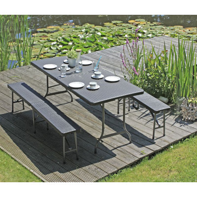 Ventana 6 - Person Patio Dining Set with Rectangular Table , Cushions Included
