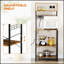 Kitchen Bakers Rack with Power Outlets, USB Chargers, Adjustable Shelves, and Hooks for Modern Storage and Organization